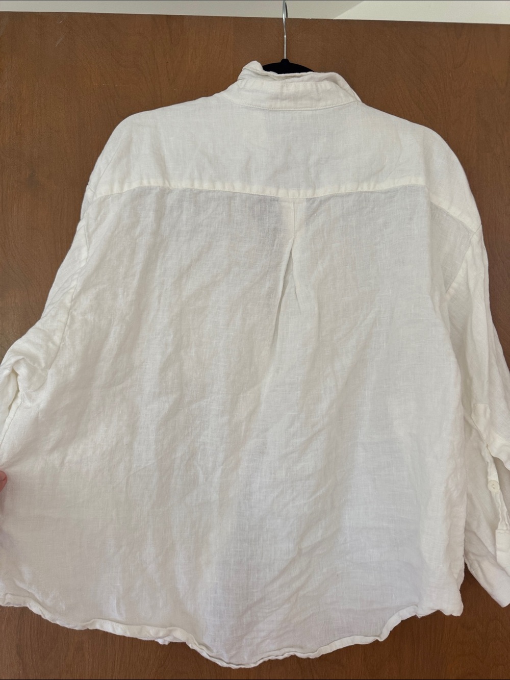 DEIJI STUDIO Relaxed White Linen Button-Up Shirt - Picture 4 of 6
